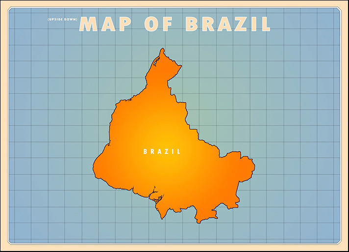 AMEFLA121787 Upside Down Brazil, by American Flat, available in multiple sizes
