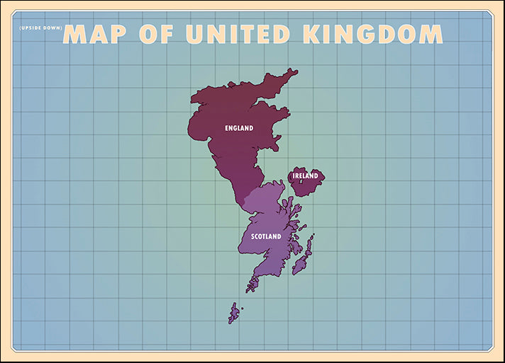 AMEFLA121788 Upside Down United Kingdom, by American Flat, available in multiple sizes