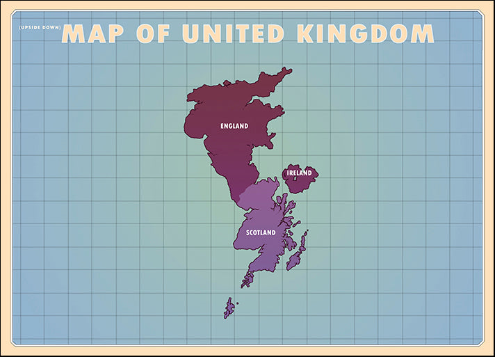 AMEFLA121788 Upside Down United Kingdom, by American Flat, available in multiple sizes