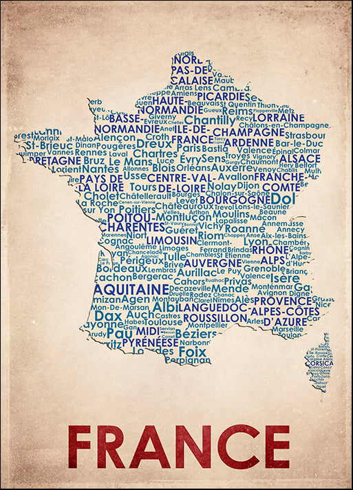 AMEFLA121795 France, by American Flat, available in multiple sizes