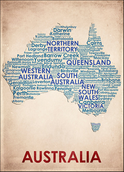 AMEFLA121797 Australia, by American Flat, available in multiple sizes
