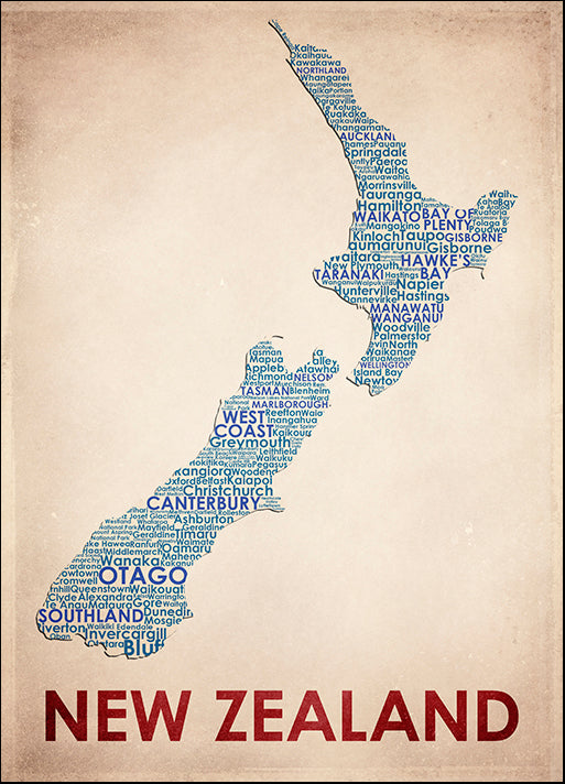 AMEFLA121803 New Zealand, by American Flat, available in multiple sizes