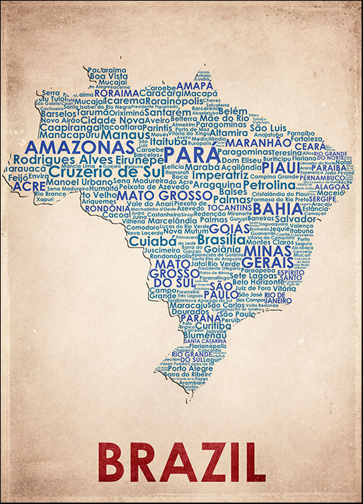 AMEFLA121806 Brazil, by American Flat, available in multiple sizes