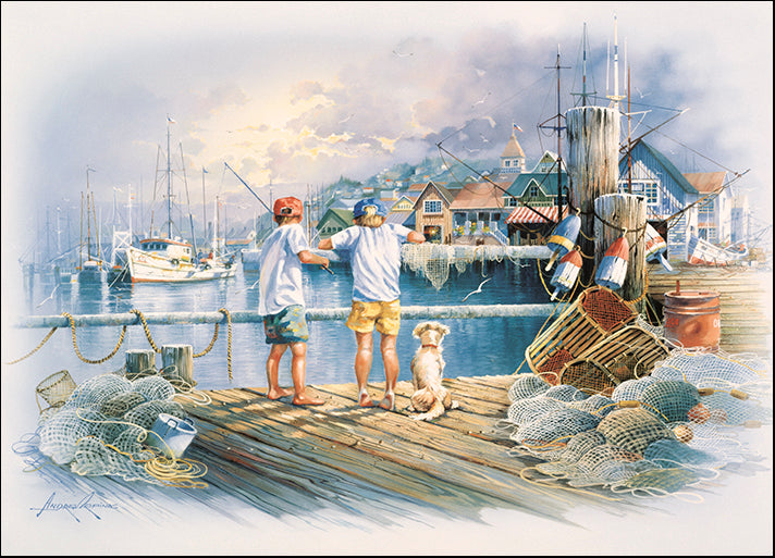 ANDORP91633 Fishing Docks A, by Andres Orpinas, available in multiple sizes