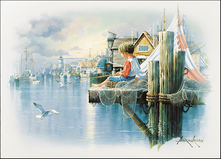 ANDORP91634 Fishing Docks B, by Andres Orpinas, available in multiple sizes