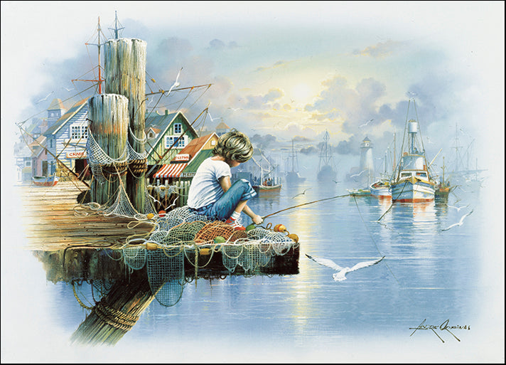 ANDORP91636 Fishing Docks D, by Andres Orpinas, available in multiple sizes