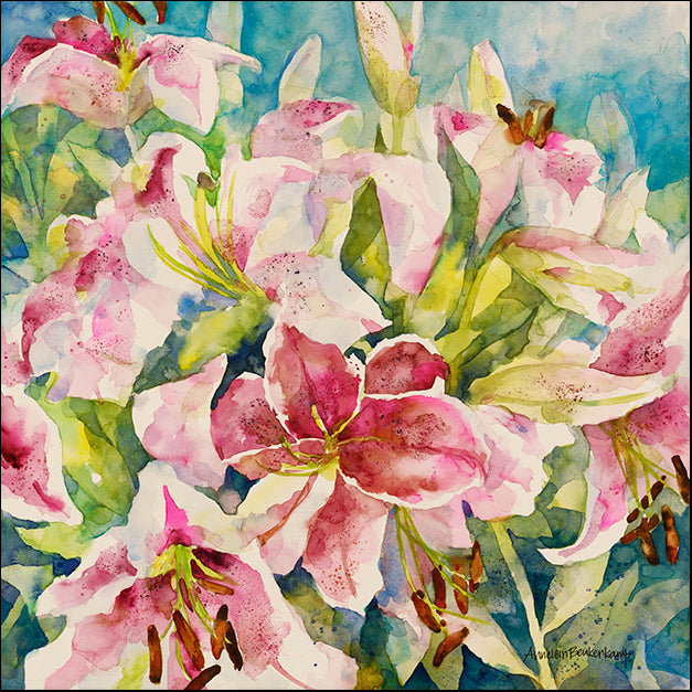 ANNBEU109012 Pink Lilies, by Annelein Beukenkamp, available in multiple sizes