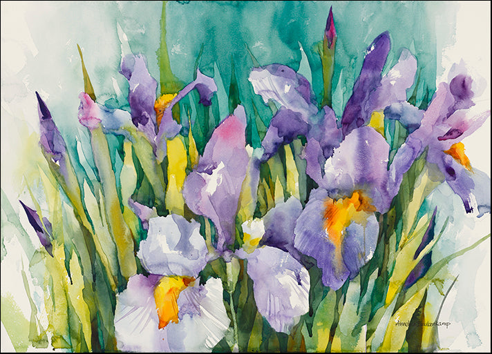 ANNBEU109013 Purple Irises, by Annelein Beukenkamp, available in multiple sizes