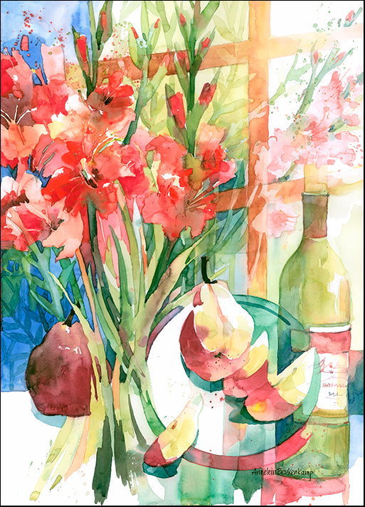 ANNBEU71020 Pears & Gladiolas, by Annelein Beukenkamp, available in multiple sizes
