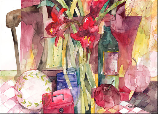 ANNBEU78086 Red Amarylis, by Annelein Beukenkamp, available in multiple sizes