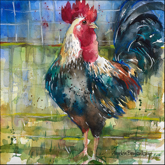 ANNBEU80871 Fenced Fowl, by Annelein Beukenkamp, available in multiple sizes - Chamton