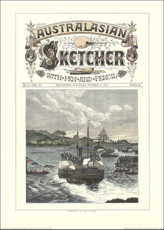 AW 575 Intercolonial Gig Race at Sydney 49x69cm on paper