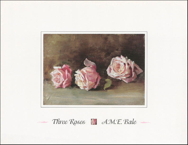 AW AB579 Three Roses by A Bale 45x35cm Paper