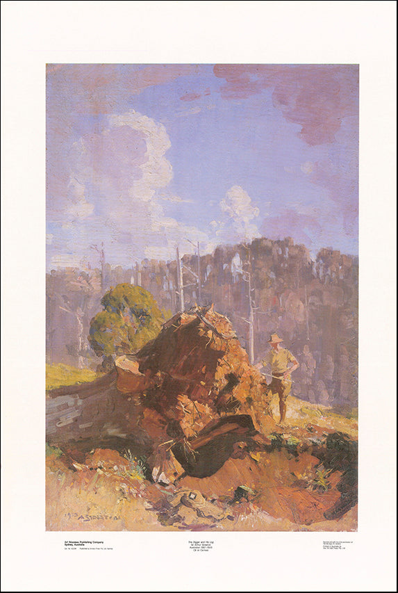 AW AS258 Digger and his Log by Sir Arthur Streeton 1867 to 1943 68x101cm on paper