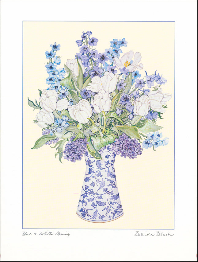 AW BB521 Blue & White Spring by Belinda Black 45x61cm Paper - Chamton