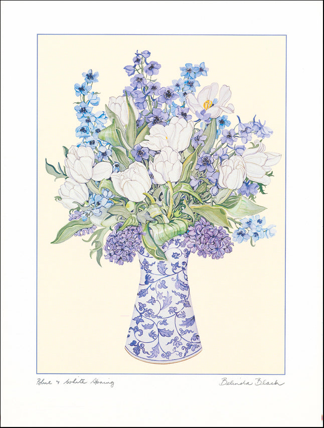 AW BB521 Blue & White Spring by Belinda Black 45x61cm Paper