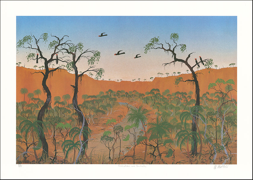 AW COCK03 Cockatoos and Ironbarks LE of 350 by Ian Stansfield 67x48cm on paper