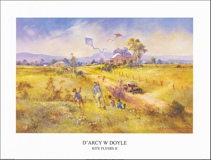 AW DD735 Kite Flyers 2 by D'Arcy Doyle 80x60cm on paper