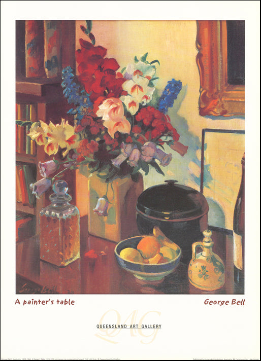 AW GB583 A Painters Table 1930 Queensland Art Gallery by George Bell 1878 - 1966 49x69cm on paper