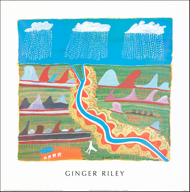 AW GR744 Nyamiyukanji the river Country 1997 by Ginger Riley 70x70cm on paper - Chamton