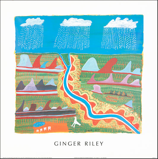 AW GR744 Nyamiyukanji the river Country 1997 by Ginger Riley 70x70cm on paper - Chamton
