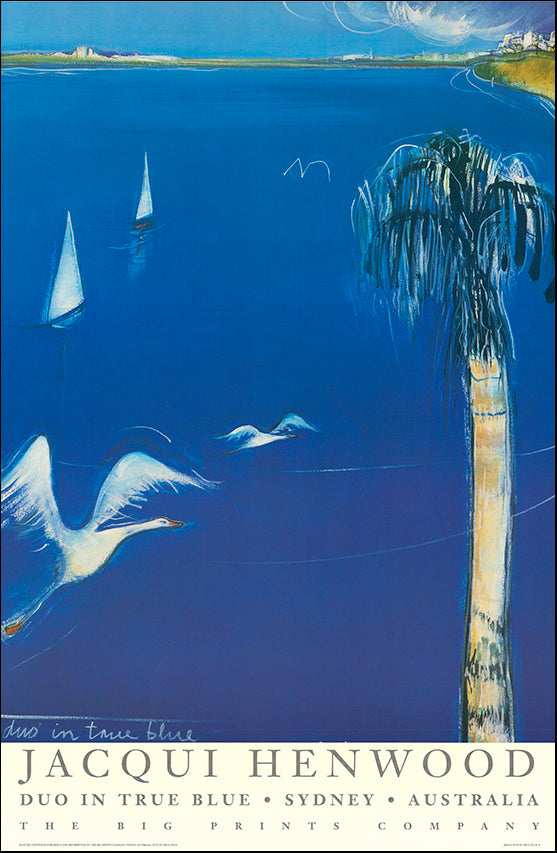 AW H78b Duo in True Blue 2 by Jacqui Henwood 59x91cm on paper - Chamton