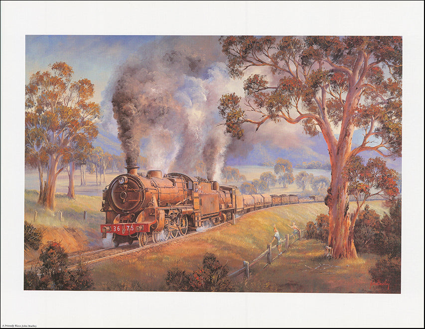 AW JB375b A Friendly Wave by John Bradley 45x35cm on paper