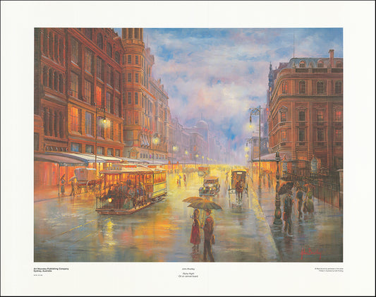 AW JB433 Rainy Night by John Bradley 101x68cm on paper