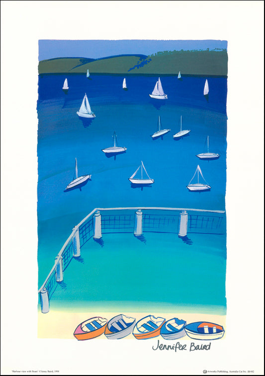 AW JB482 Jennifer Baird 42x59cm on paper, Harbour View with Boats