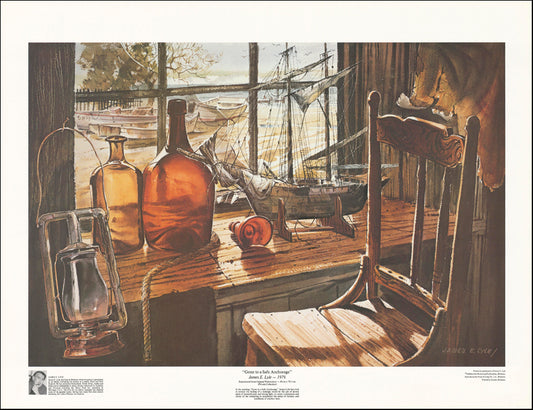 AW JL101 James Lyle 66x50cm on paper, Gone to a Safe Anchorage