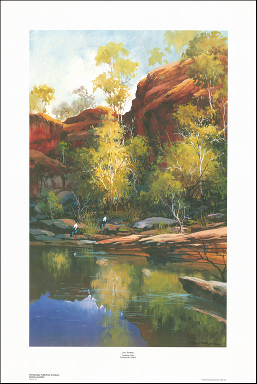 AW JS436 John Sindelar 68x101cm on paper, The River Cliffs - Chamton