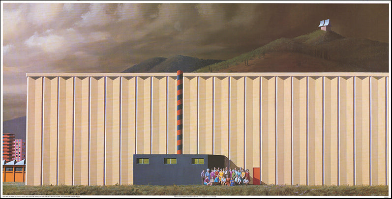 AW JS811 Jeffrey Smart 98x48cm on paper, Factory Staff NGV