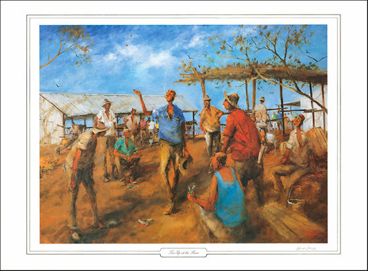 AW LEHS3 Two Up at the Races by Hugh Sawrey 86x64cm on paper