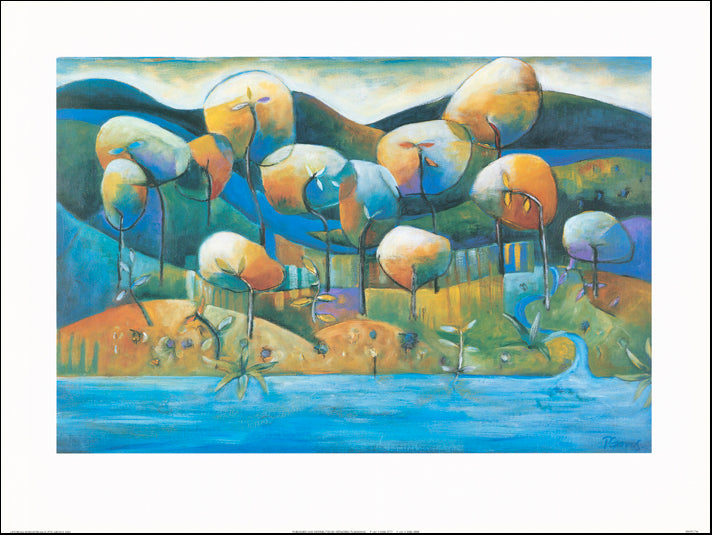 AW PG746 Pete Groves 80x60cm on paper, Upstream Downstream - Chamton