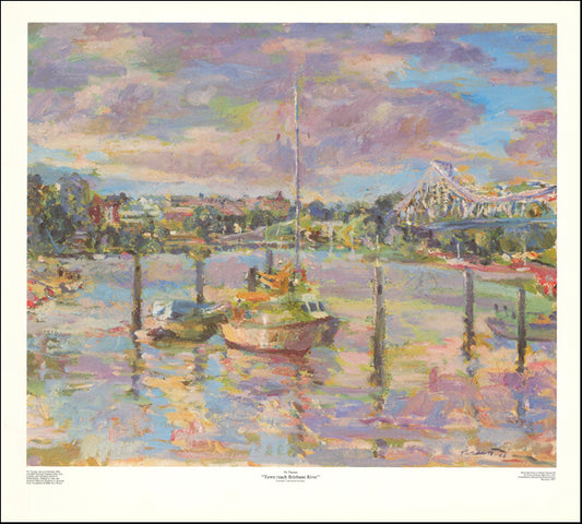 AW PT2 Pir Tareen 63x57cm on paper, Town Reach Brisbane river