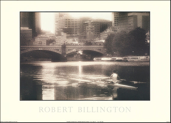 AW RB118 Rowers on the Yarra by Robert Billington 50x70cm on paper