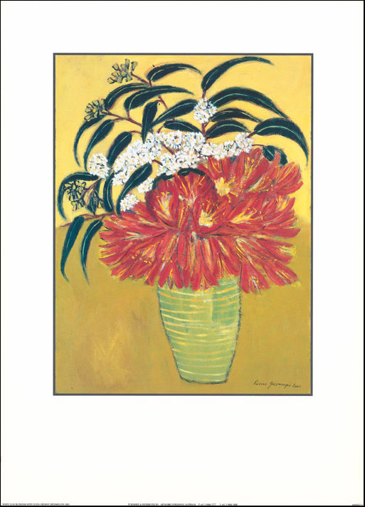 AW RG711 White gum blossoms with Clivia by Rosine Grosmougin 50x70cm on paper - Chamton
