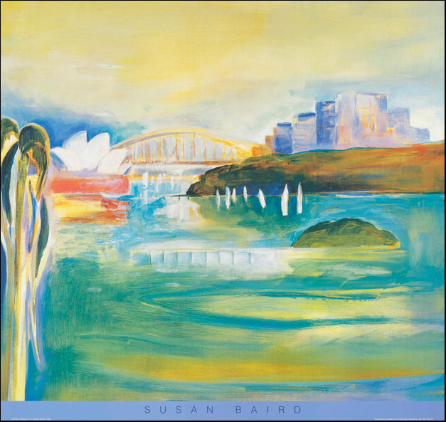 AW SB474 PE474 Opalescent Harbour 2 Habour Triptych 2 by Susan Baird 71x67cm on paper