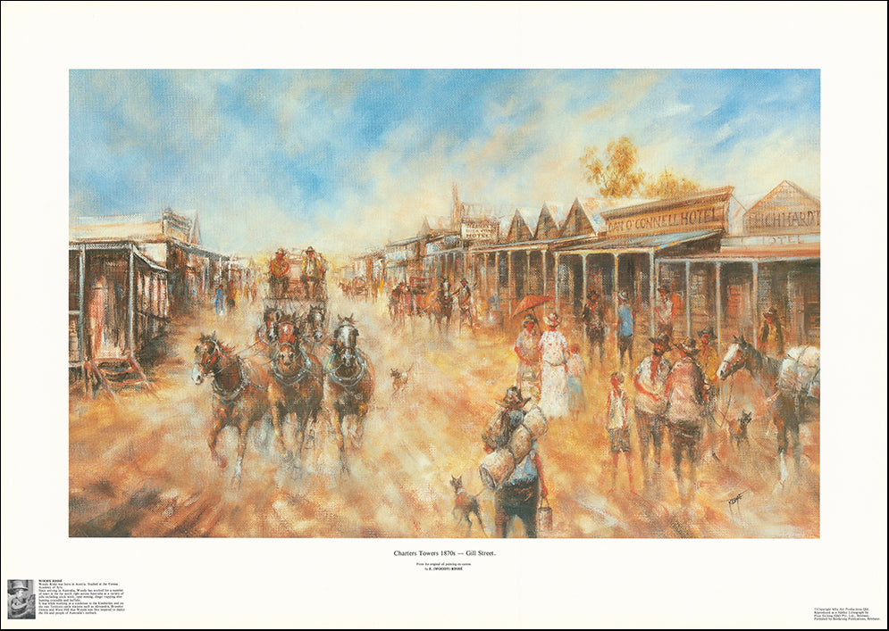 AW WR101 Charter's Towers 1870's by Woody Rishe 69x48cm on paper
