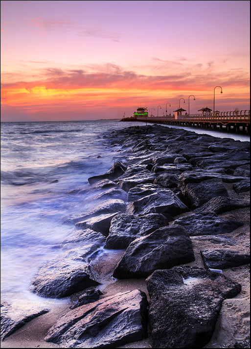 B026258 Melbourne St Kilda pier twilight, available in multiple sizes