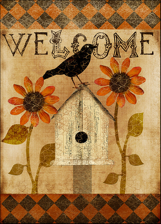 BETALB123002 Fall Welcome Flag, by Beth Albert, available in multiple sizes