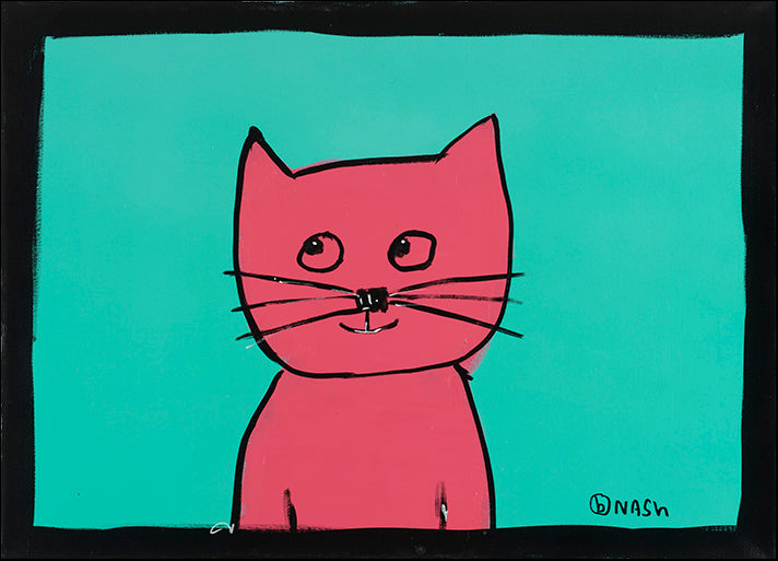 BRINAS111256 Pink Cat, by Brian Nash, available in multiple sizes