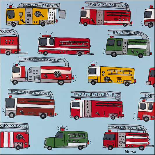 BRINAS122726 Fire Truck Blue, by Brian Nash, available in multiple sizes