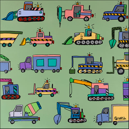 BRINAS122727 Under Construction Green, by Brian Nash, available in multiple sizes