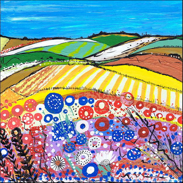 CARDUN135876 Wheatfields In Scotland, by Caroline Duncan ART, available in multiple sizes
