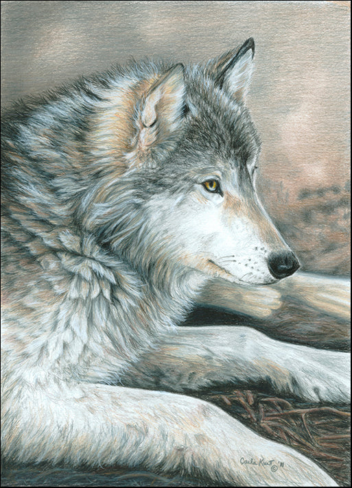 CARKUR104510 Calm Wolf, by Carla Kurt, available in multiple sizes