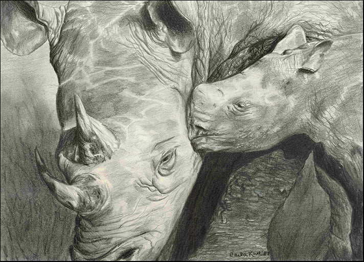 CARKUR98328 Rhino Love, by Carla Kurt, available in multiple sizes