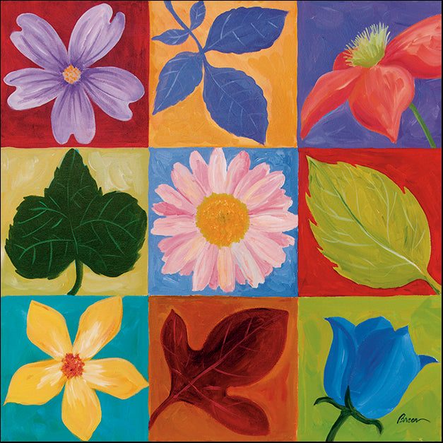 CATBRE124164 Flowers And Leaves, by Catherine Breer, available in multiple sizes - Chamton