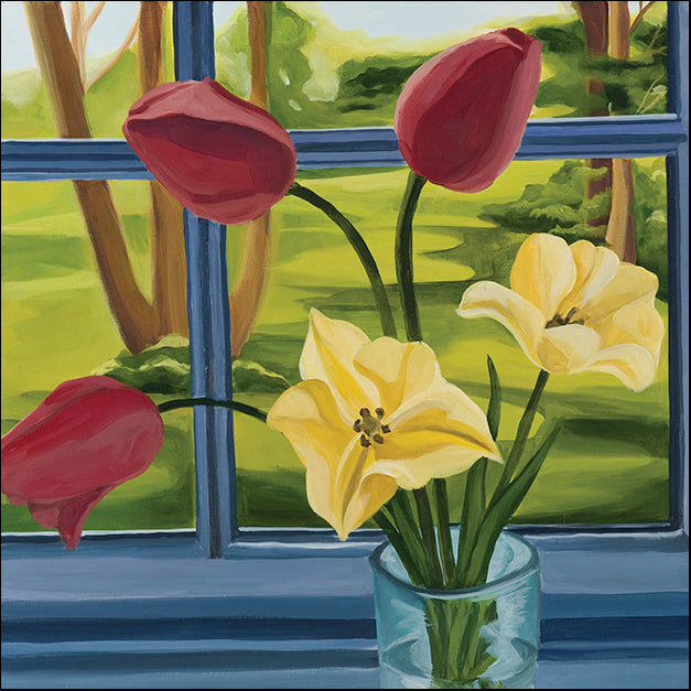 CATBRE124165 Flowers In Window, by Catherine Breer, available in multiple sizes