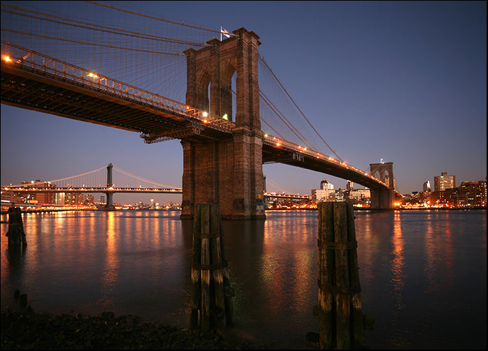 CHRBLI96015 Brooklyn Bridge Twilight, by Chris Bliss, available in multiple sizes